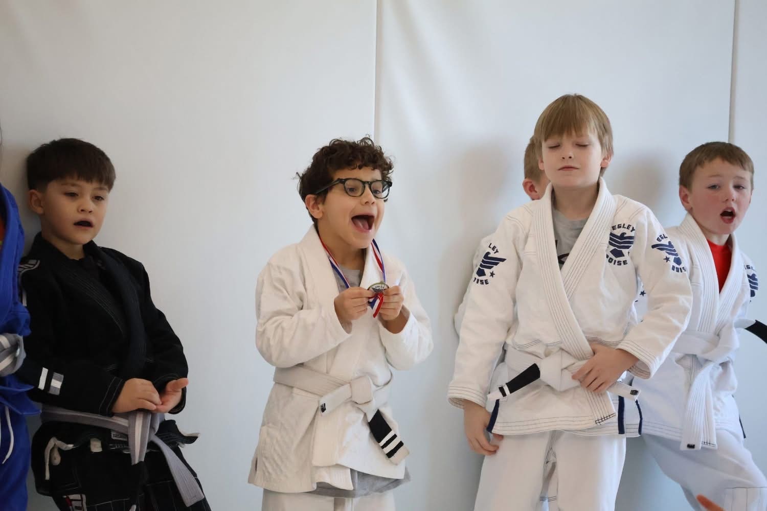 Kids' Brazilian Jiu-Jitsu teaches self-defense, discipline, confidence, and teamwork through structured training, partner drills, and skill-building techniques in a fun and supportive environment.
